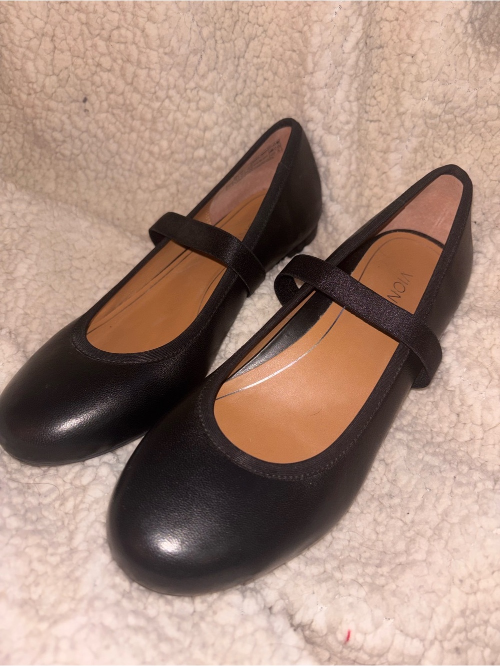 Vionic Joseline Black Leather Mary Jane Ballet Flats Women’s Size 7 US